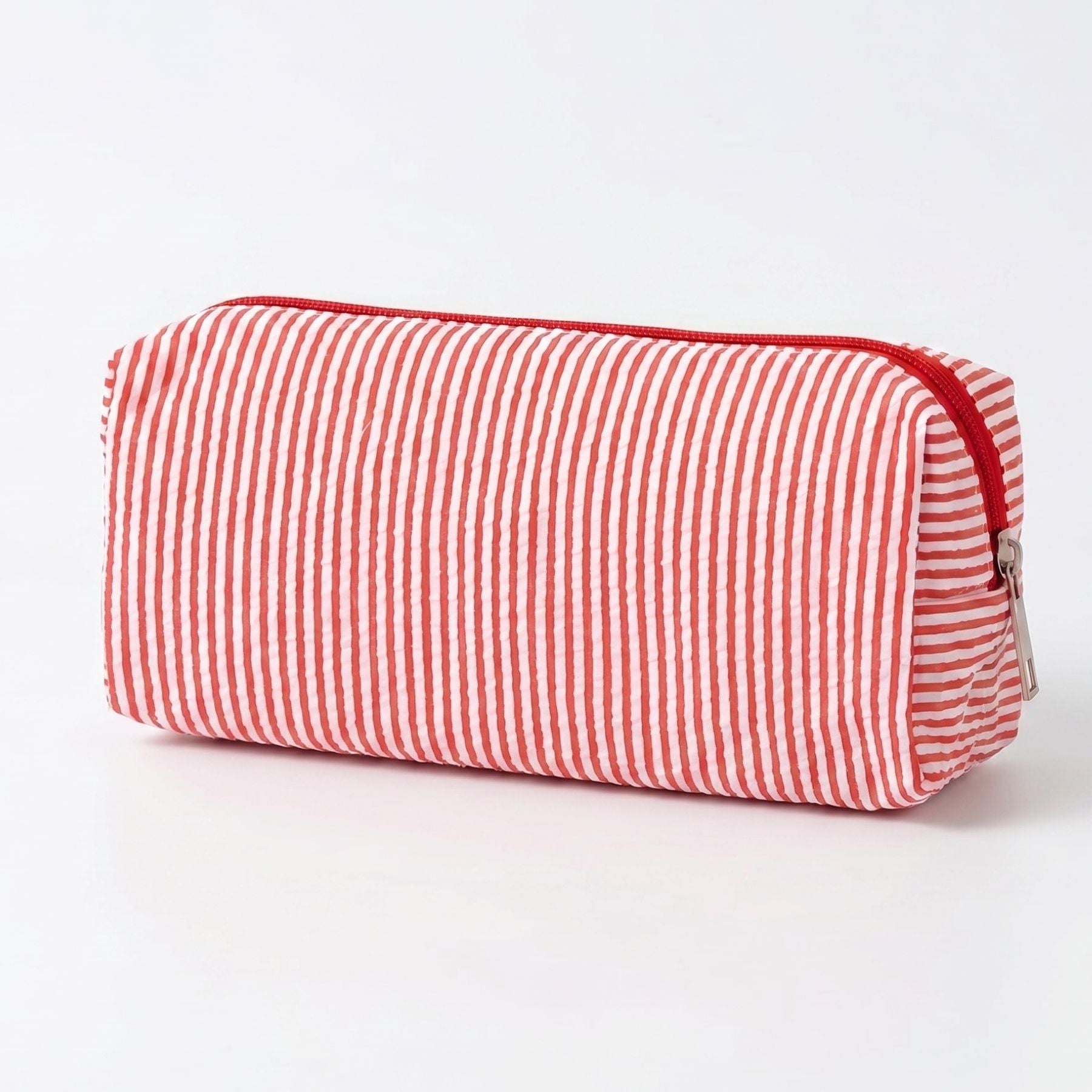 Trousse scolaire à rayures | Tissu léger texturé | Grande capacité | Organisation simple au quotidien