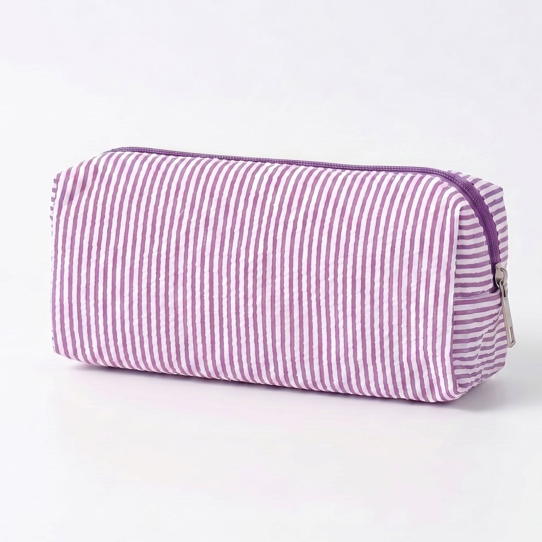 Trousse scolaire à rayures | Tissu léger texturé | Grande capacité | Organisation simple au quotidien