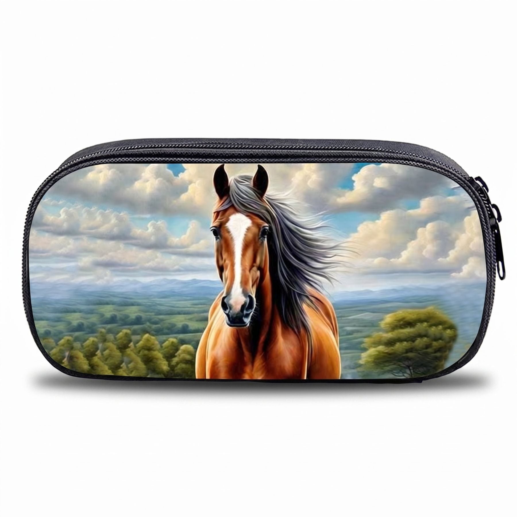 Trousse scolaire cheval | Grande capacité | Fermeture zippée | Rangement pratique au quotidien