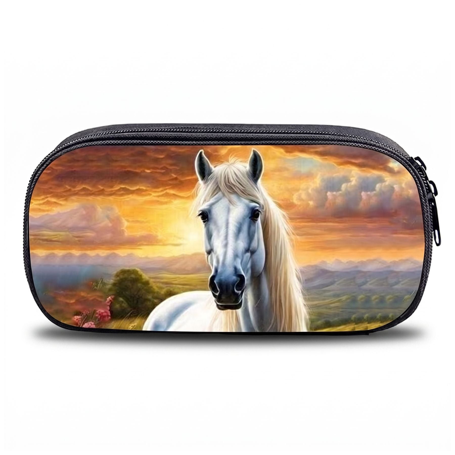 Trousse scolaire cheval | Grande capacité | Fermeture zippée | Rangement pratique au quotidien