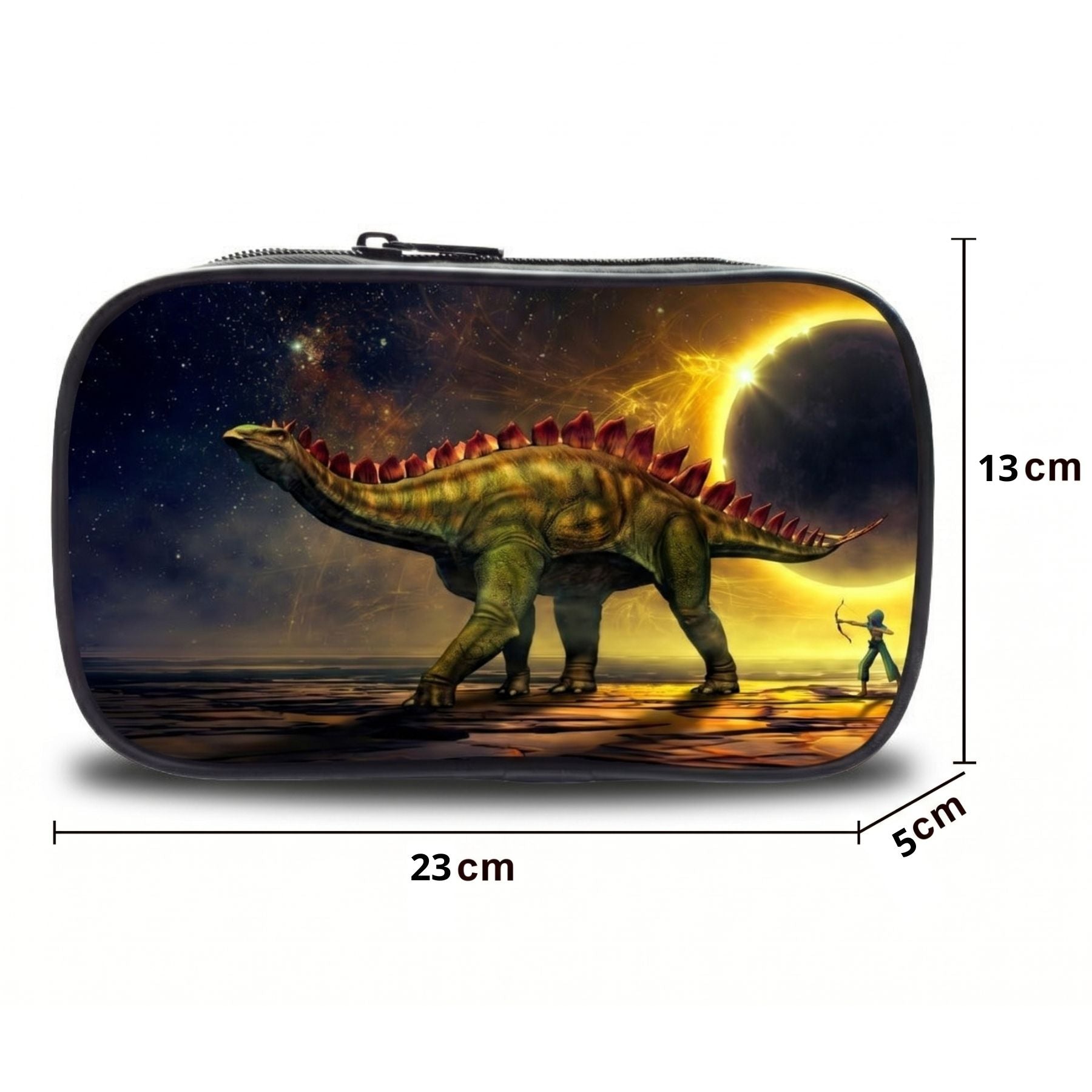 Trousse scolaire dinosaure | Motif animal 3D coloré | Matière polyester | Transport facile des fournitures