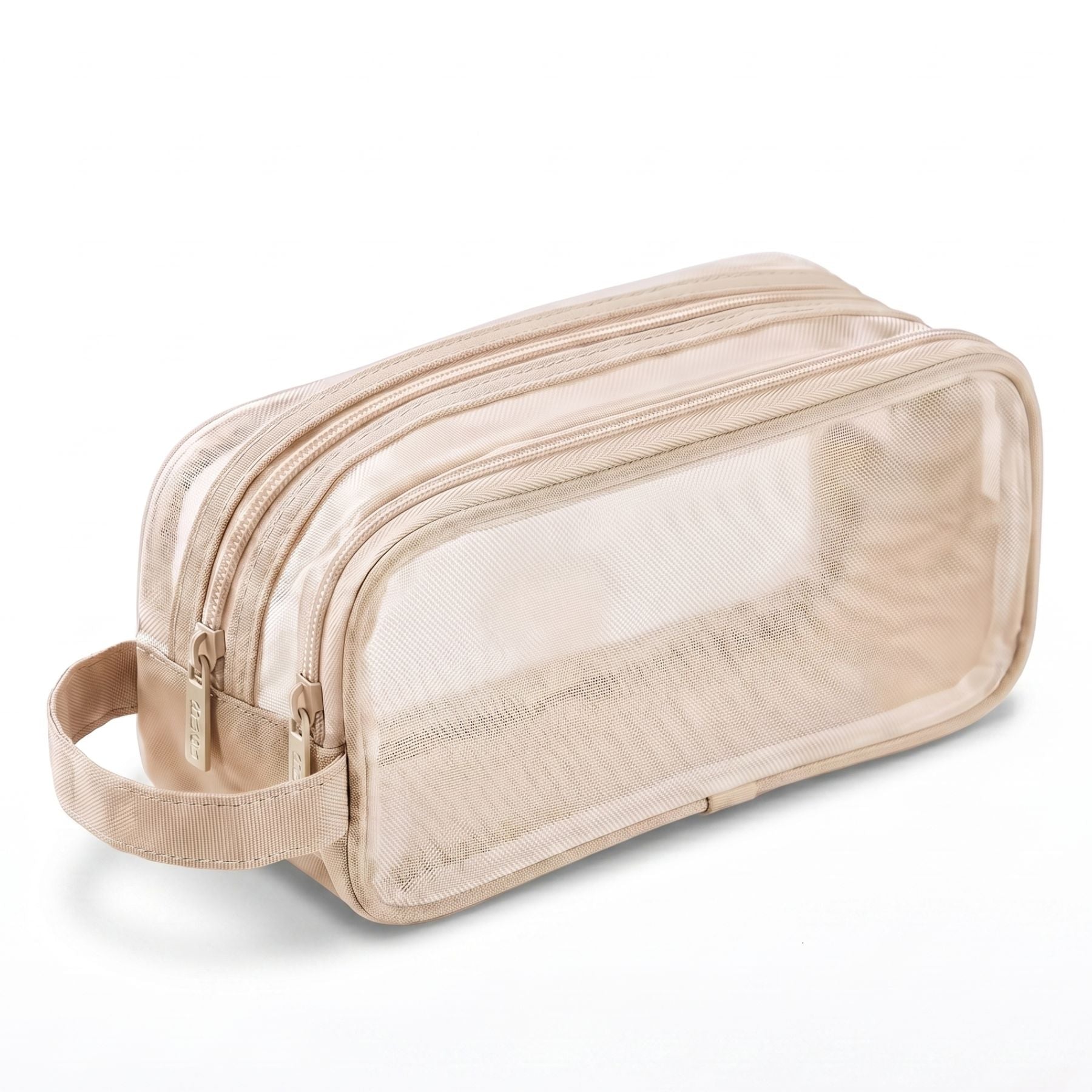 Transparent Mesh Pencil Case | Double Compartment | Wide Opening | Organised Storage