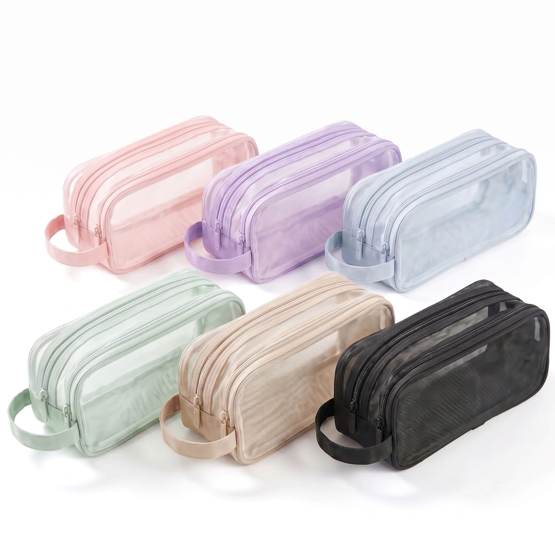 Trousse scolaire maille transparente | Double compartiment | Format pratique | Rangement visible et efficace