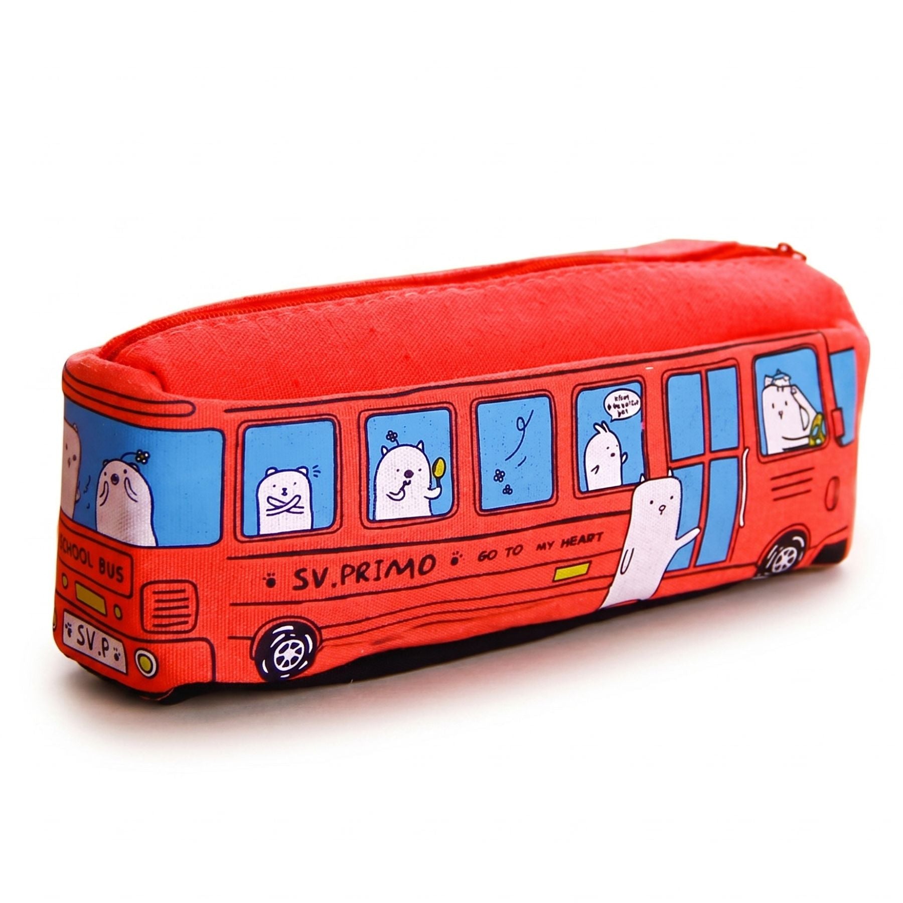 Trousse scolaire maternelle | Design bus | Grande capacité | Fermeture zippée | Parfaite pour l’école