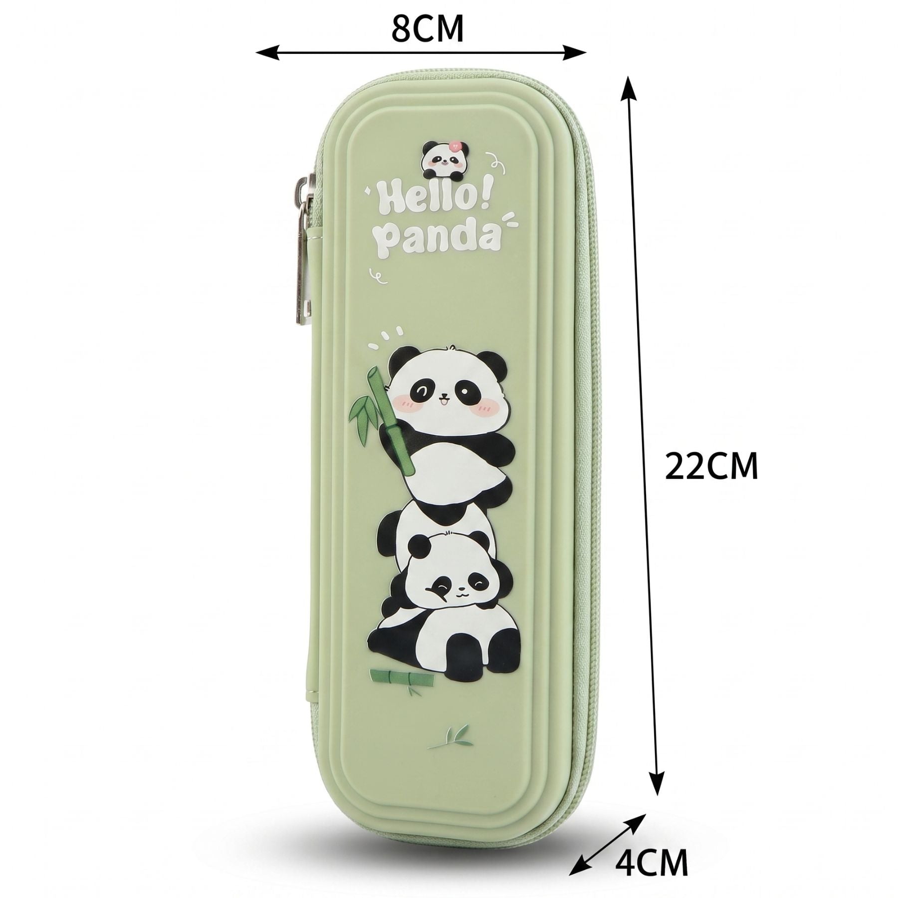 Trousse scolaire panda vert | Design cartoon | Compartiment zippé | Résistante et pratique au quotidien