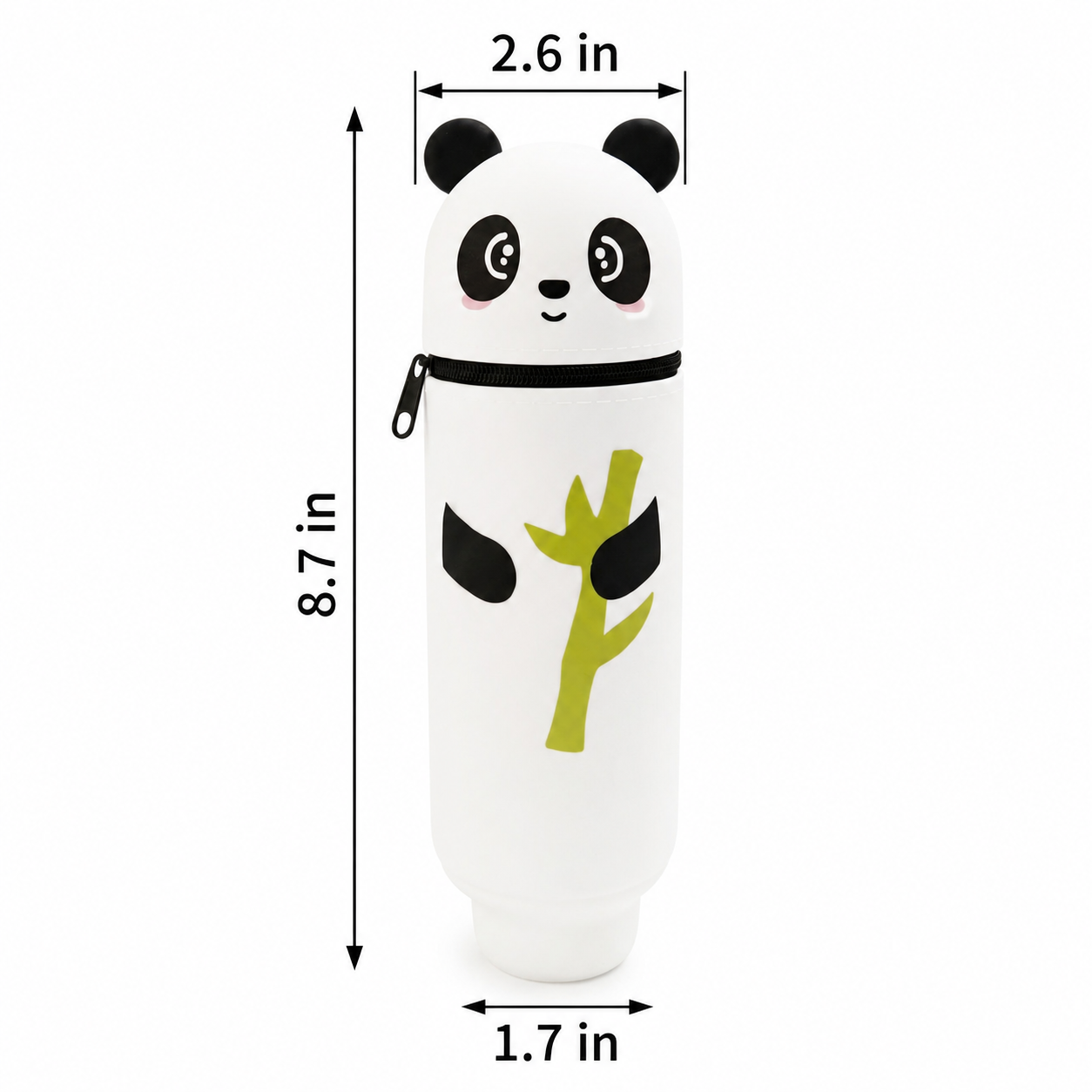 Panda Silicone Pencil Case | Bamboo Design | Rigid Tube Case | Easy to Carry & Clean