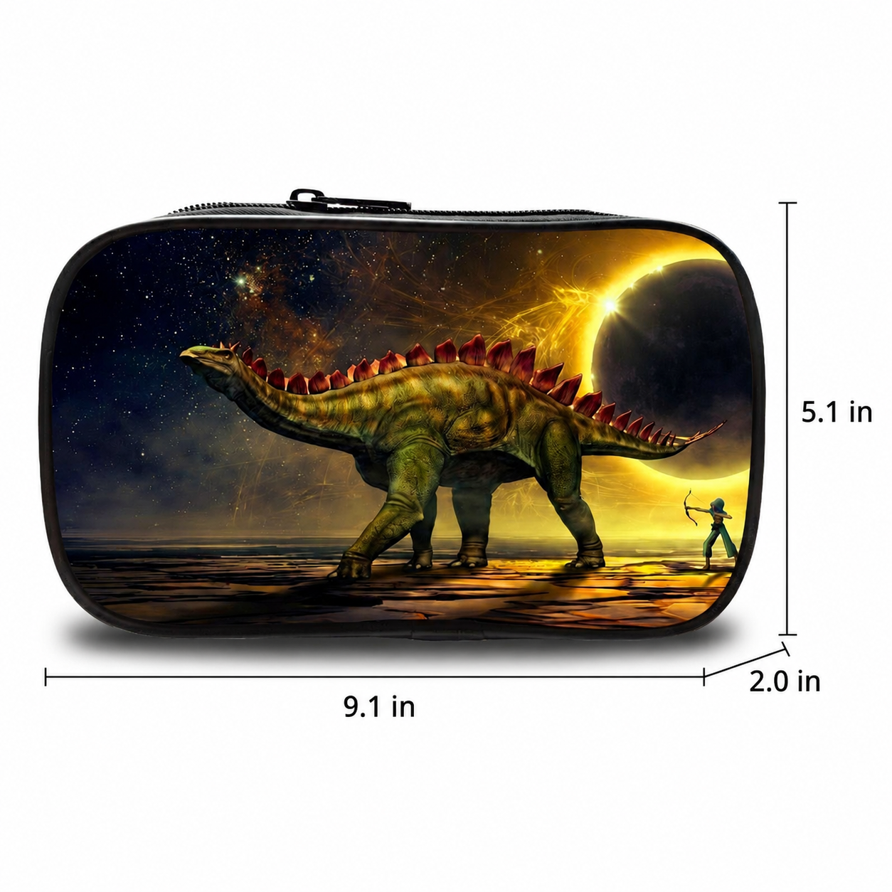 Dinosaur Pencil Case | Colourful 3D Animal Design | Durable Polyester