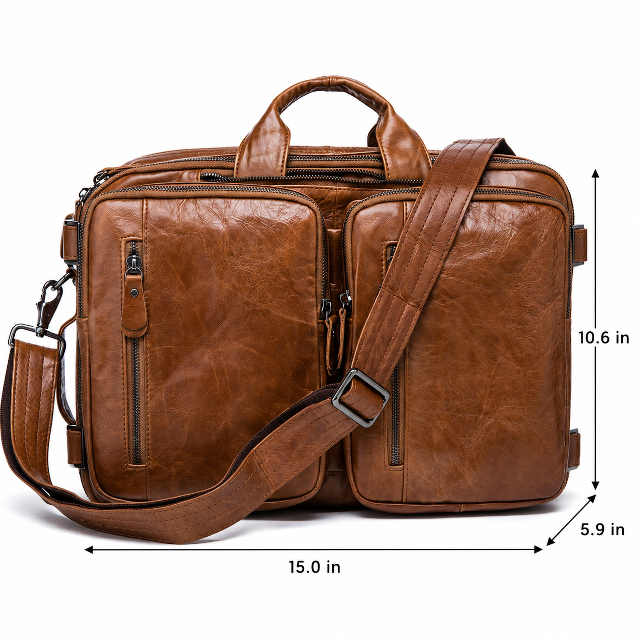 Convertible Business Bag for Men | 3-in-1 Carry | Durable Leather