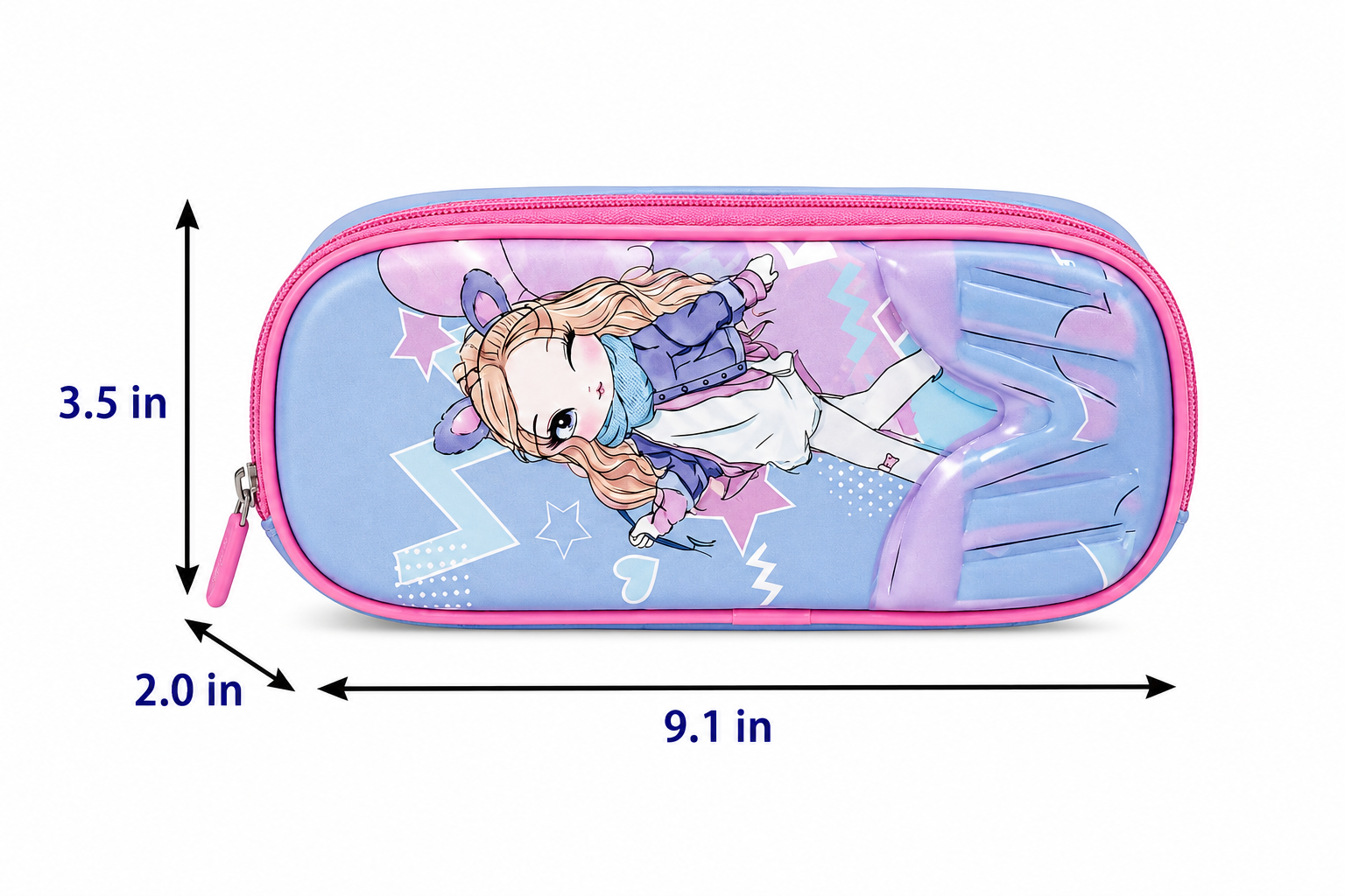 Pretty Girl Rolling School Backpack | 3-Piece Set (Backpack, Lunch Bag & Pencil Case) | Large Capacity | Durable Polyester