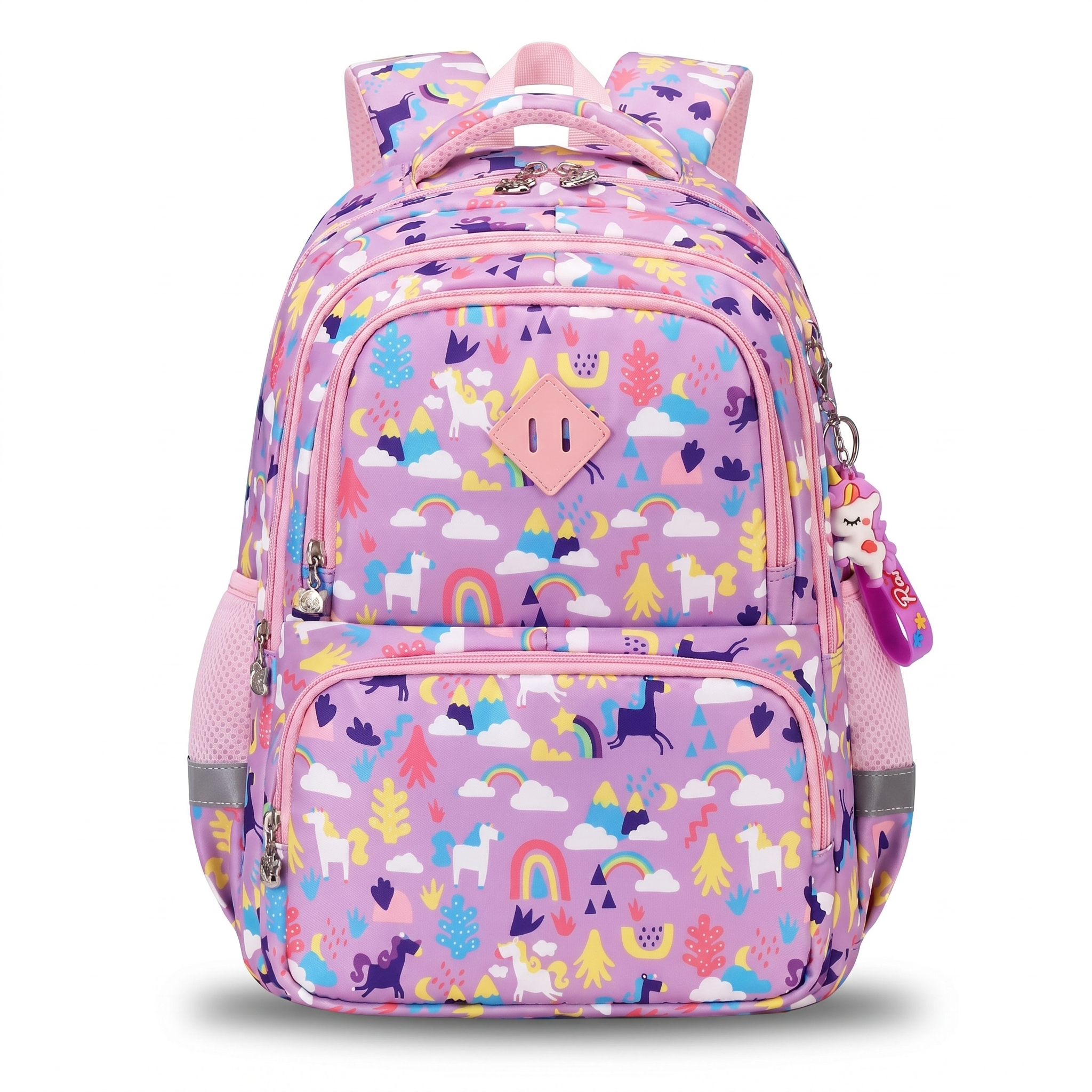 Sac à dos motif Arc-en-ciel et Licorne | Grande capacité | Oxford résistant | Multi-rangements pratiques
