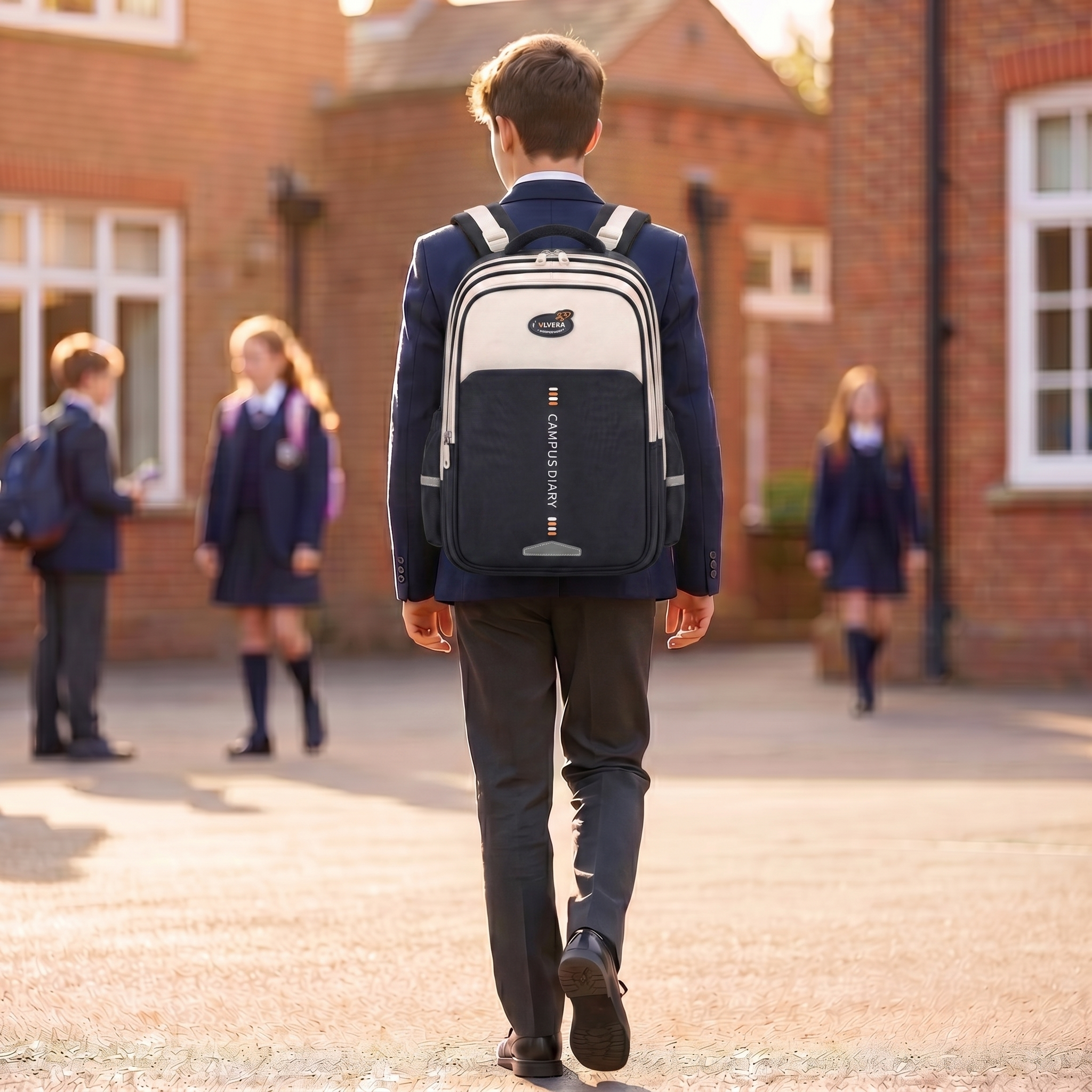 Sac à dos scolaire noir | Grande capacité | Tissu Oxford résistant | Port confortable